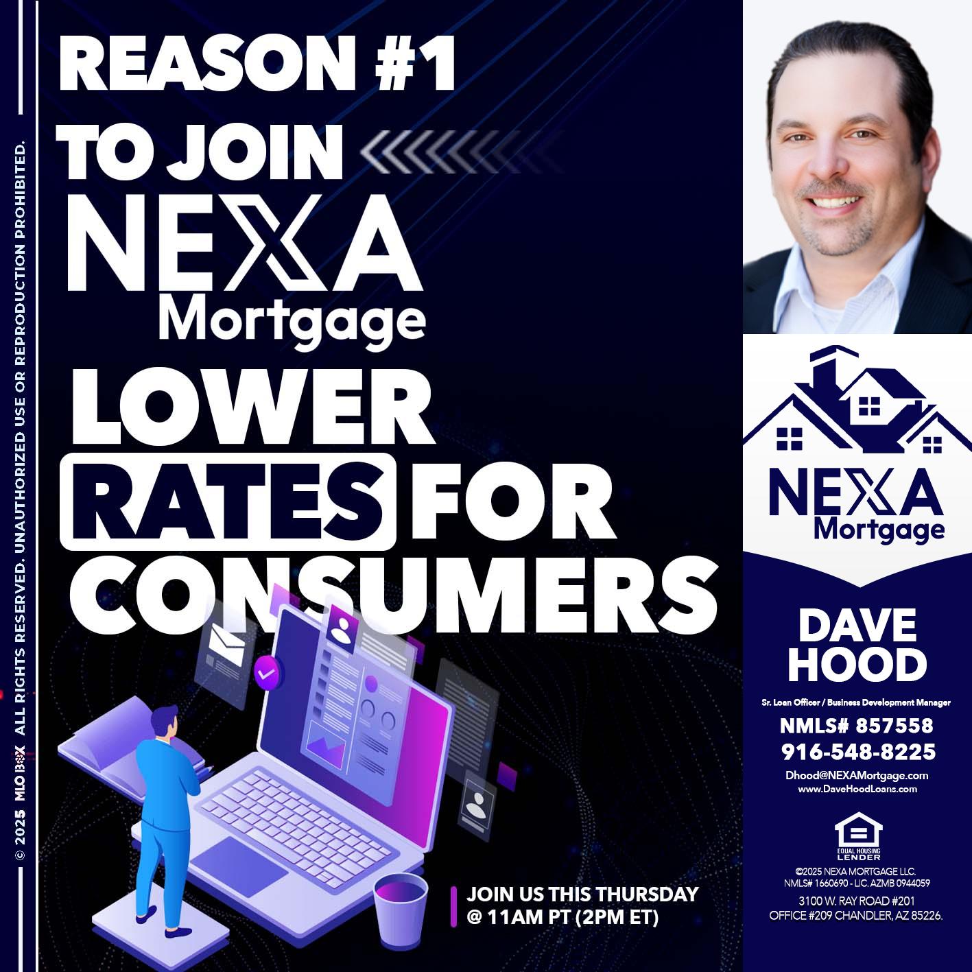 REASON 1 - Dave Hood -Sr. Loan Officer / Business Development Manager