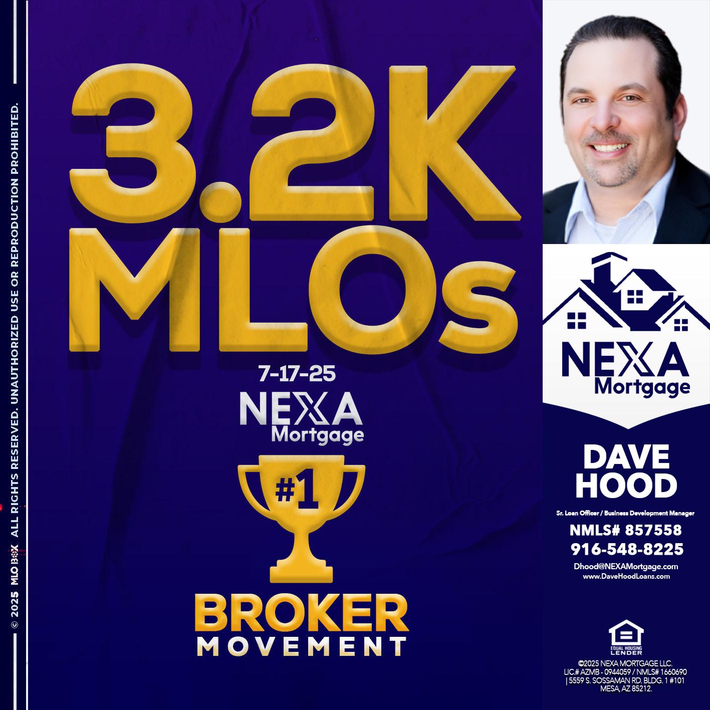 3.2K MLOs - Dave Hood -Sr. Loan Officer / Business Development Manager