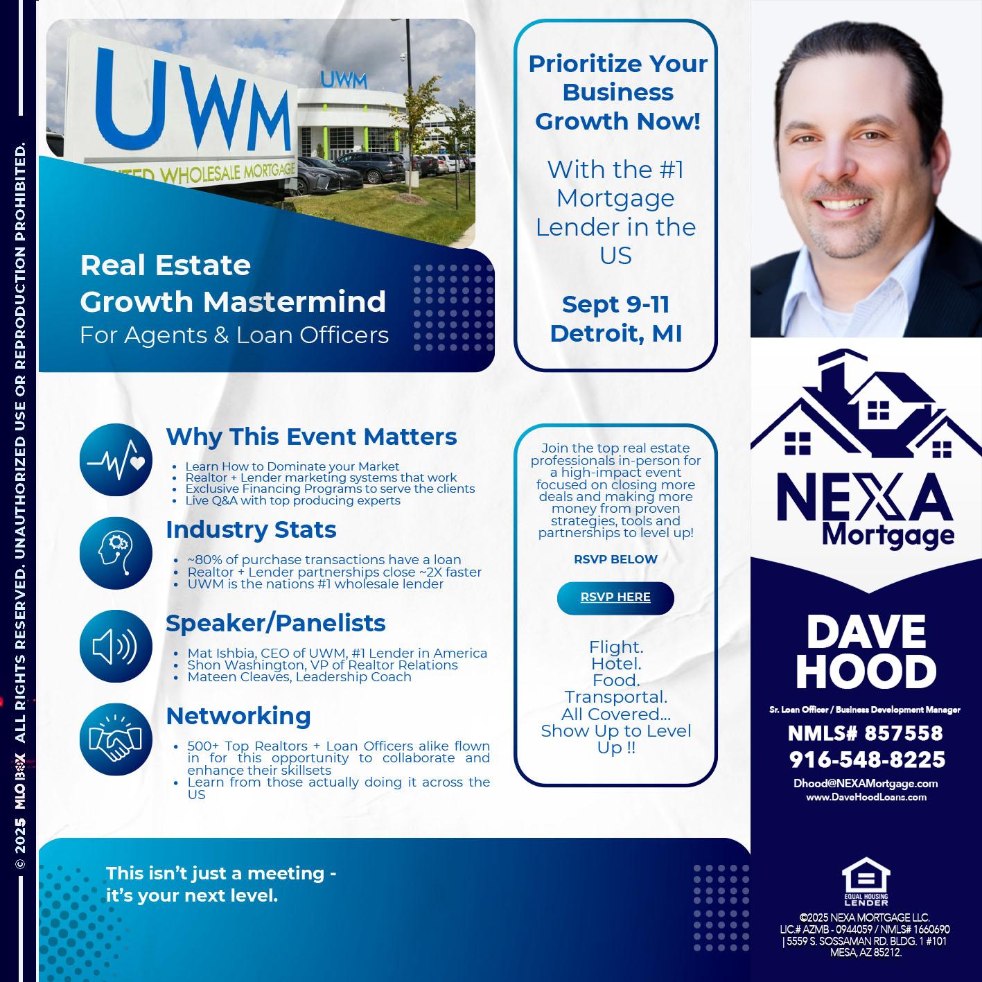 DETROIT TRIP - Dave Hood -Sr. Loan Officer / Business Development Manager