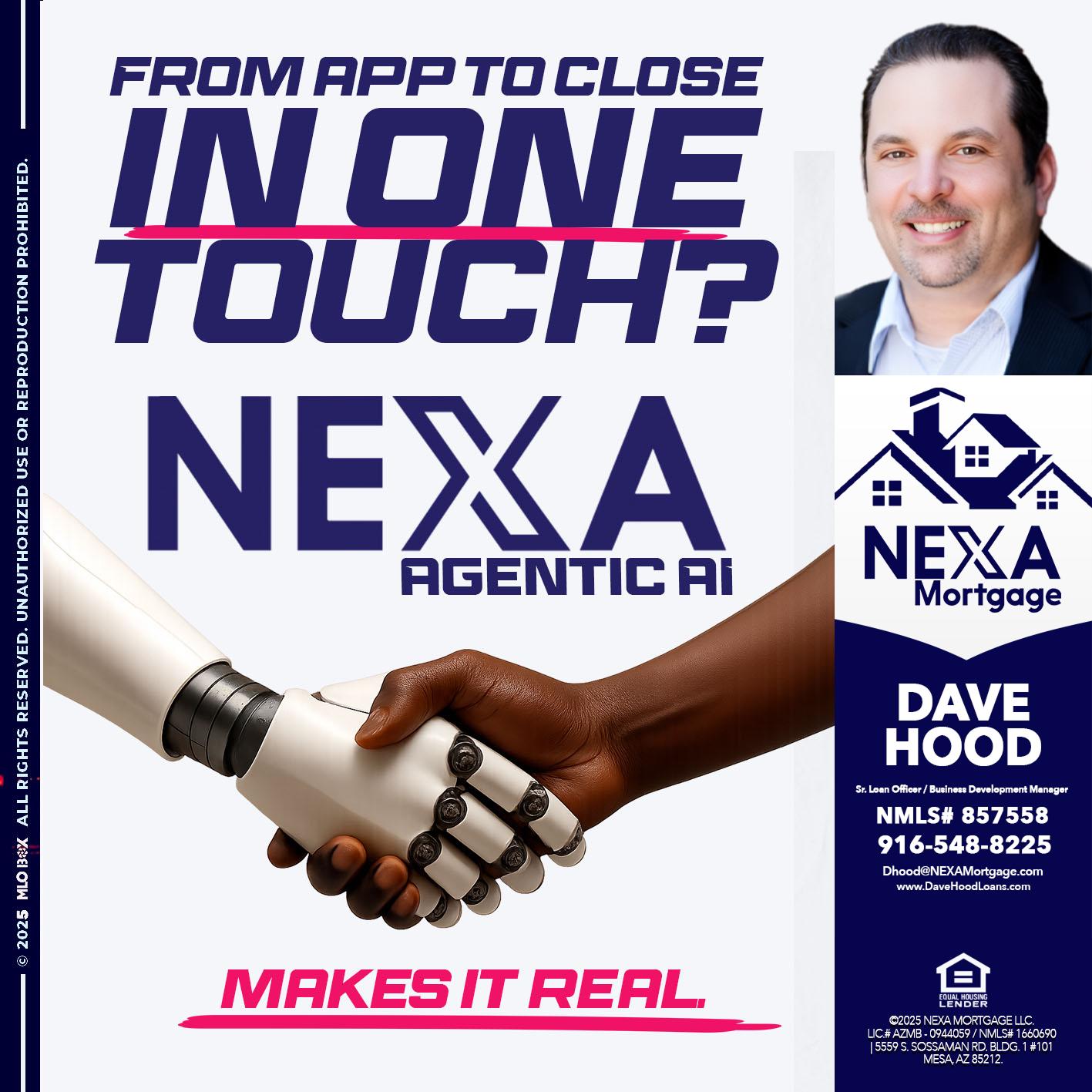 IN ONE TOUCH - Dave Hood -Sr. Loan Officer / Business Development Manager