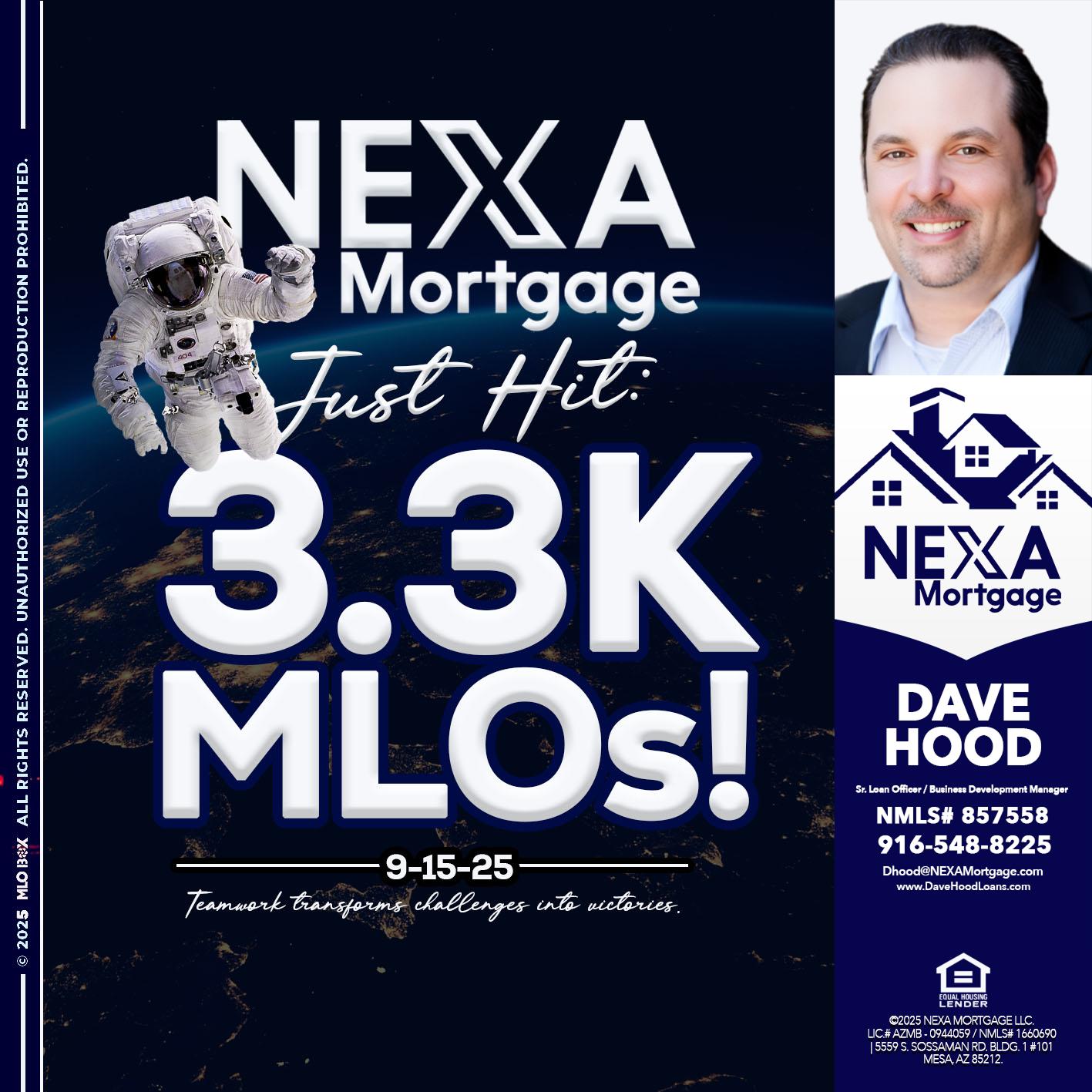 3.3K - Dave Hood -Sr. Loan Officer / Business Development Manager