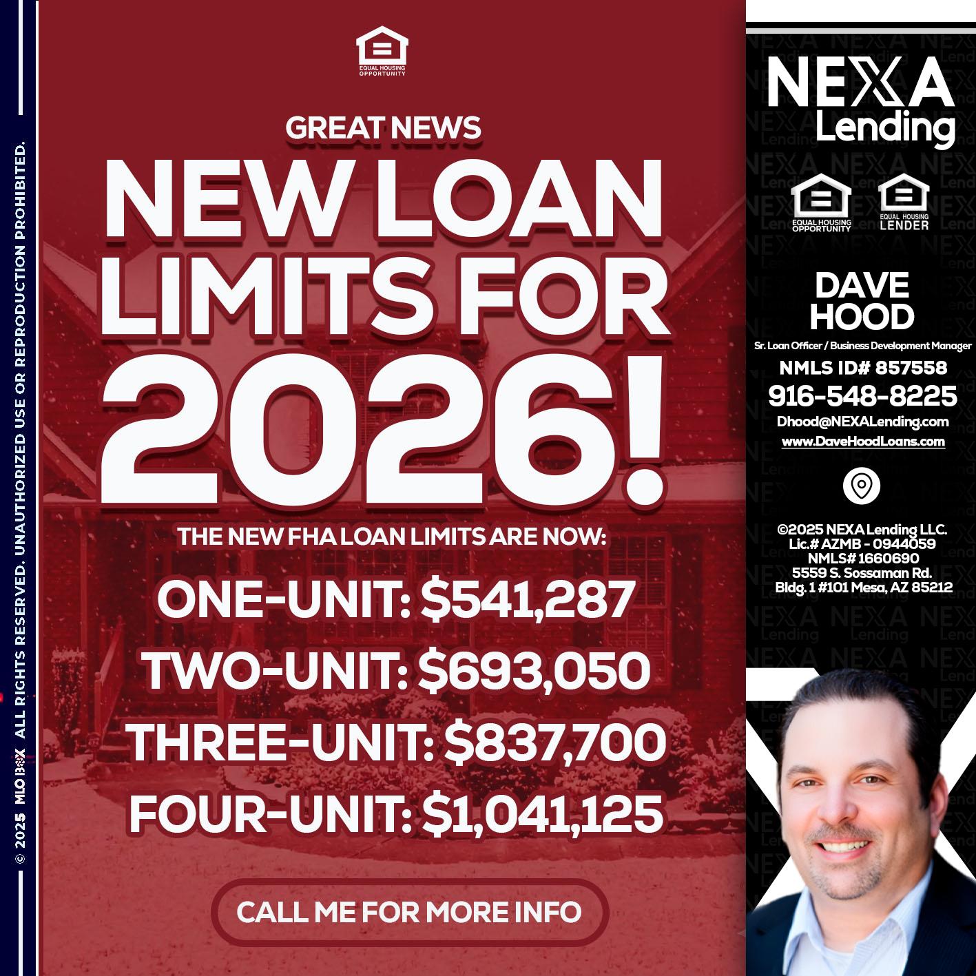 loan limits - Dave Hood -Sr. Loan Officer / Business Development Manager